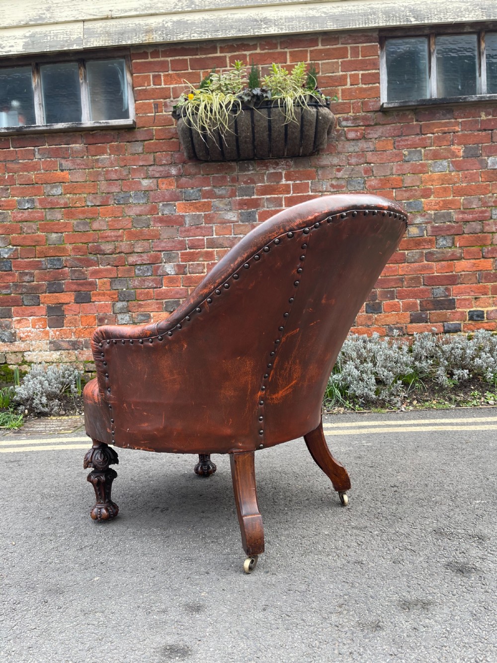 Victorian leather armchair  View V