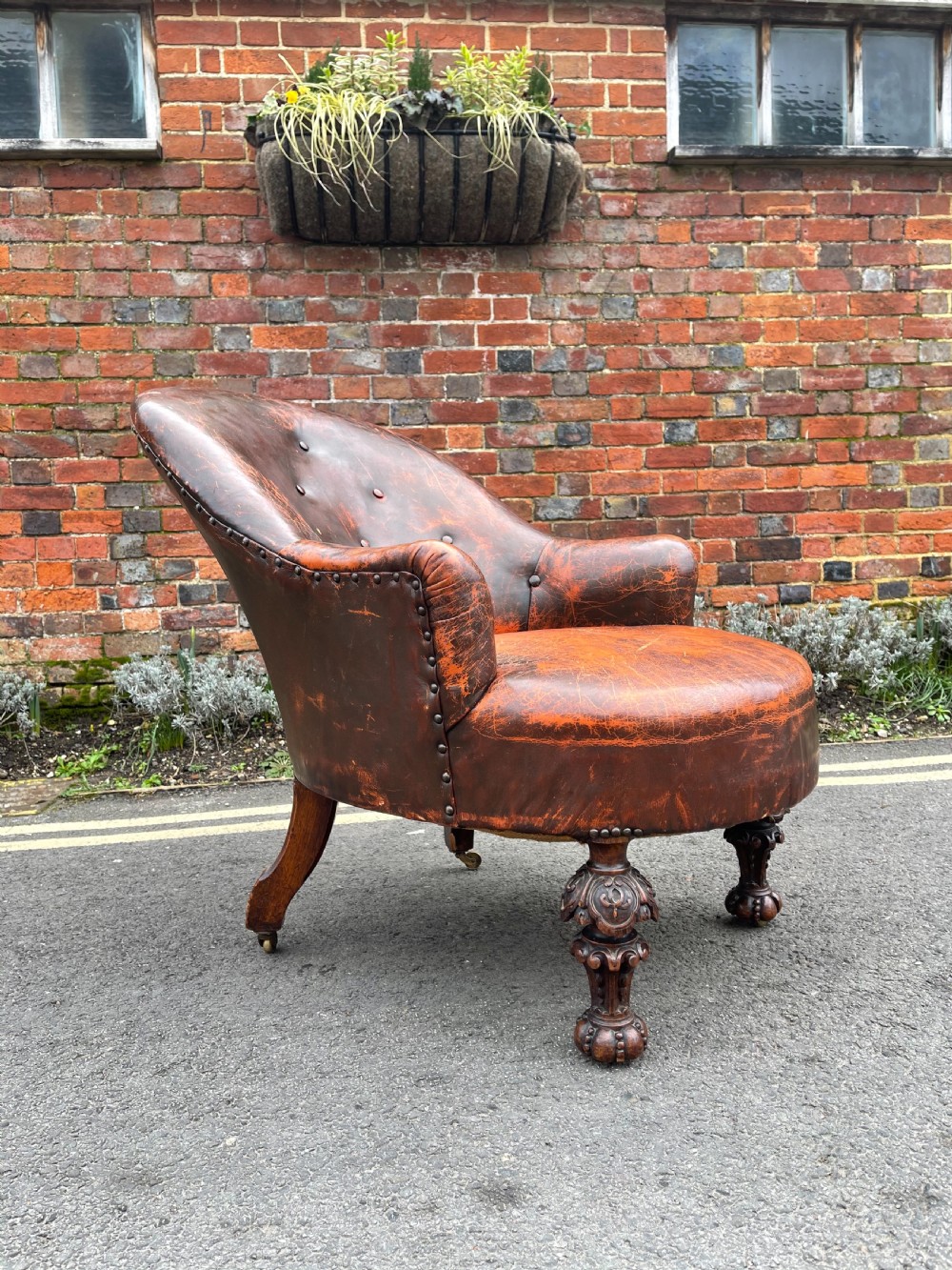 Victorian leather armchair  View VI