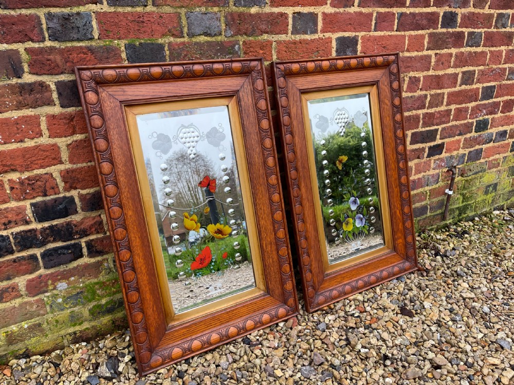 Pair of Victorian gypsy mirrors 