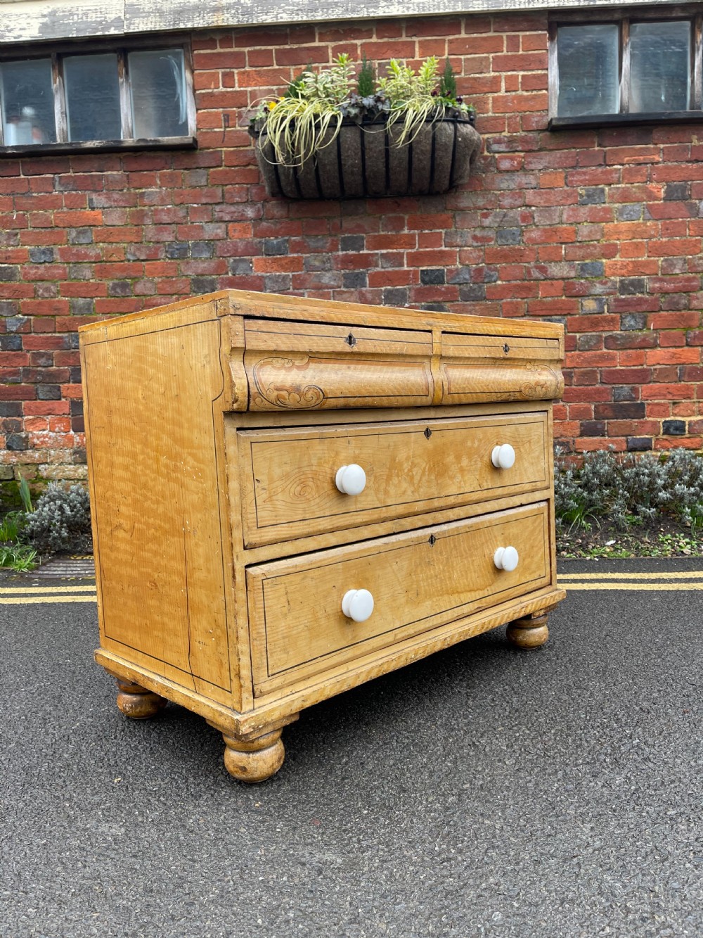 Victorian painted pine chest