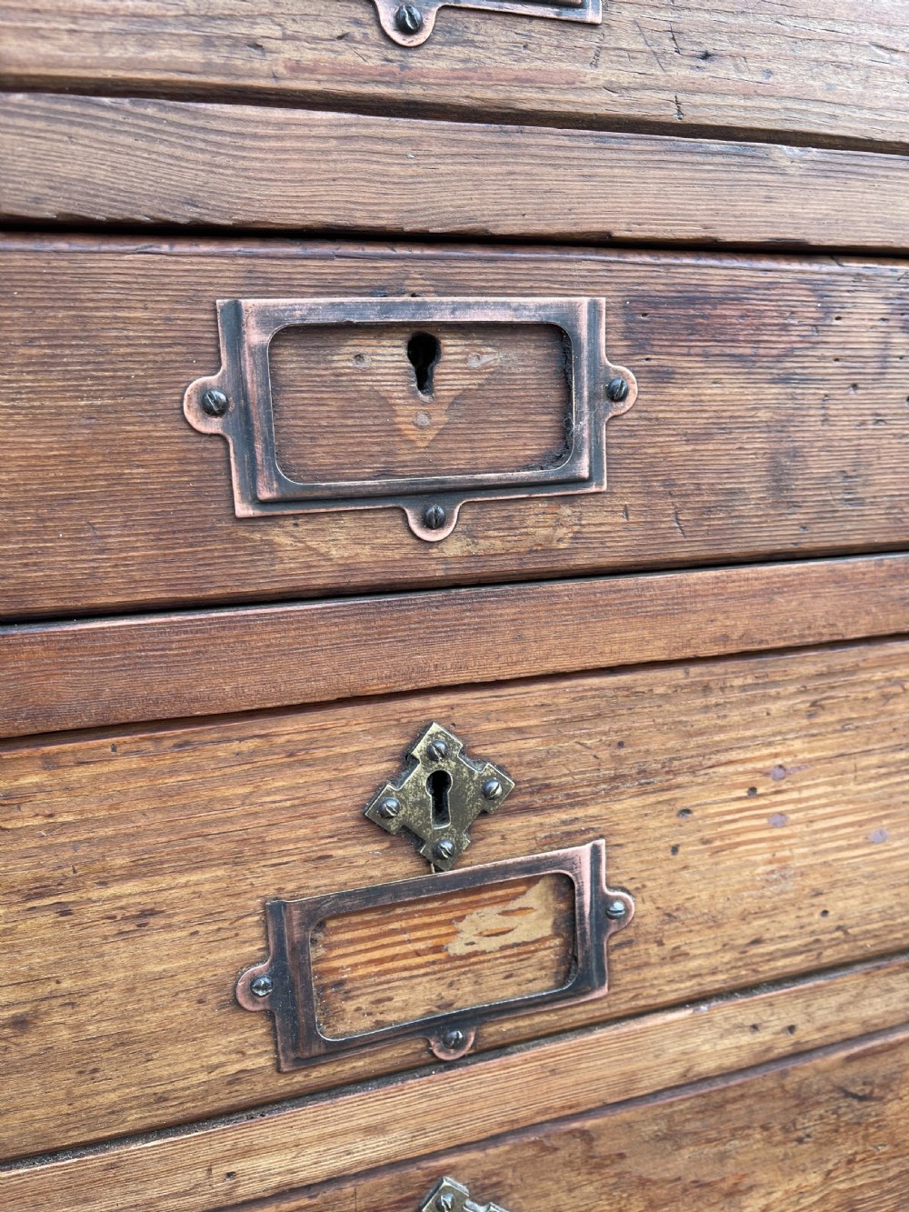 Tall pitch pine chest  View X