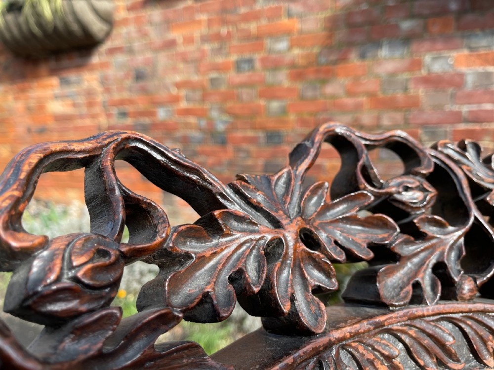 Anglo Indian carved Teak armchair  View II