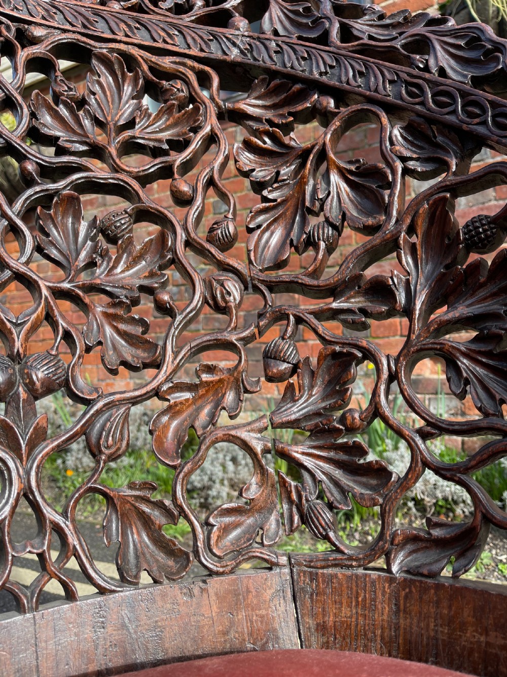 Anglo Indian carved Teak armchair  View V