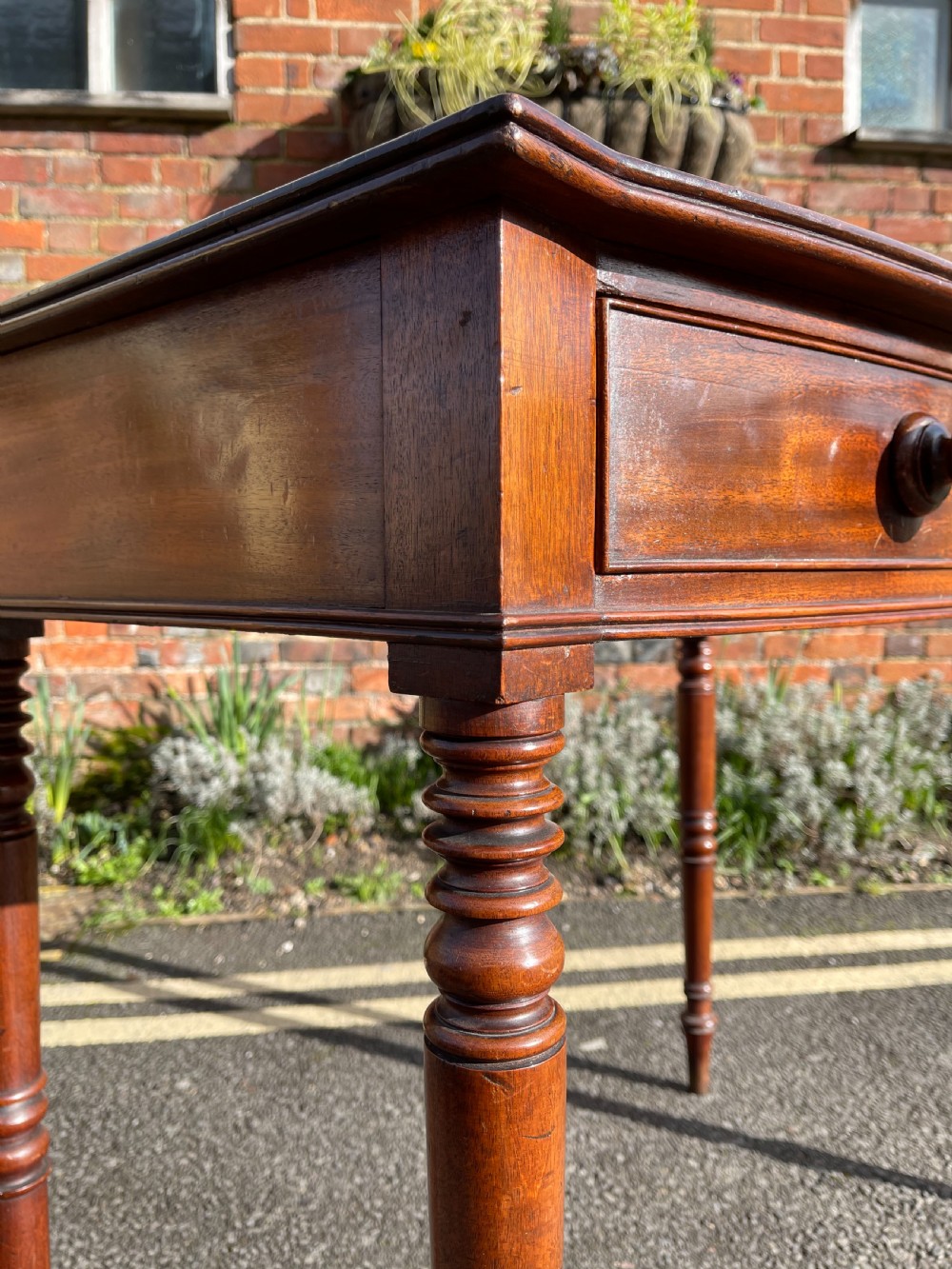 Victorian bow fronted Mahogany side table  View III