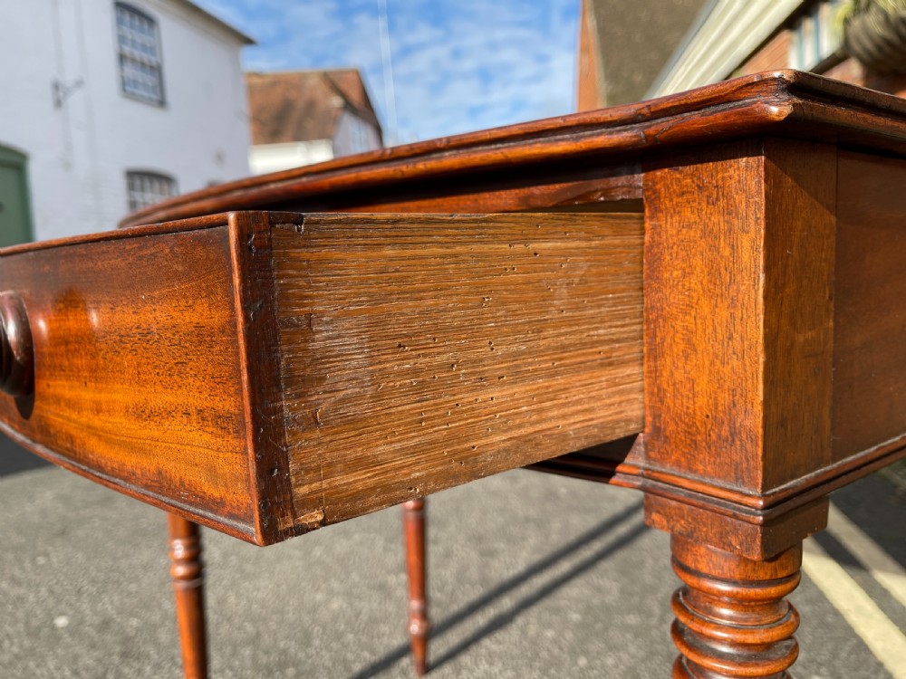 Victorian bow fronted Mahogany side table  View IV