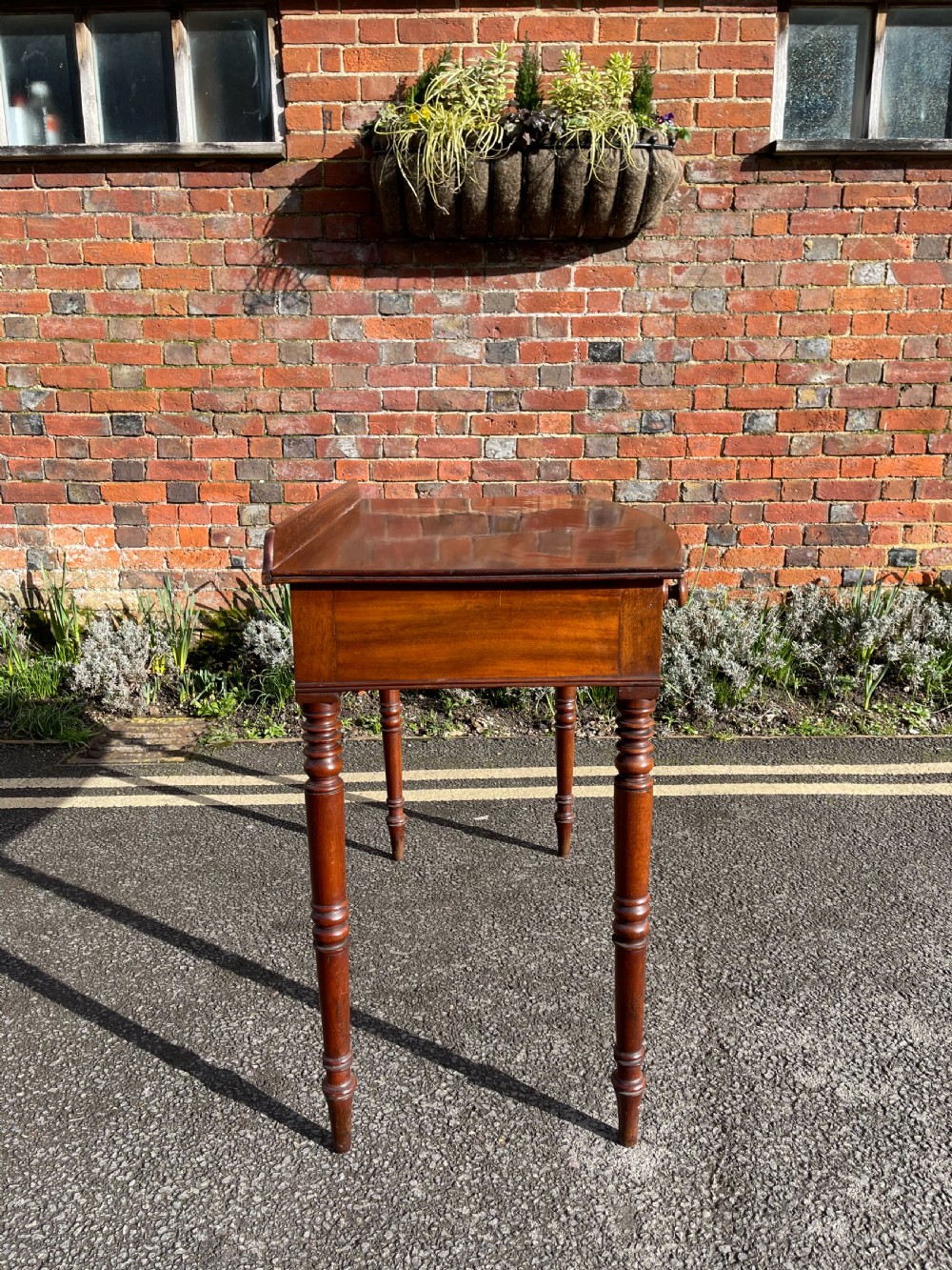 Victorian bow fronted Mahogany side table  View VI