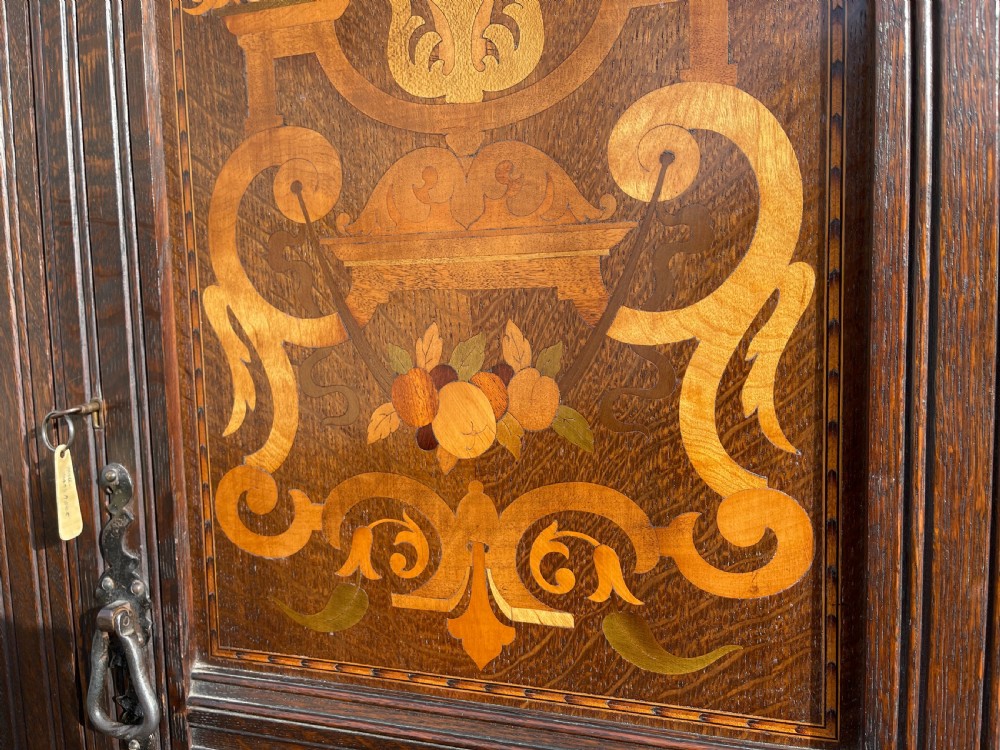 Inlaid oak hall wardrobe  View V