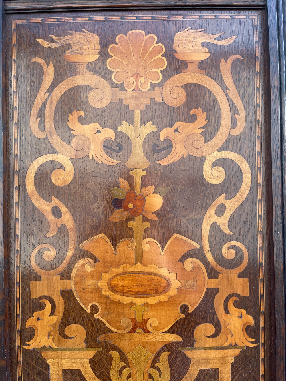 Inlaid oak hall wardrobe  View VIII