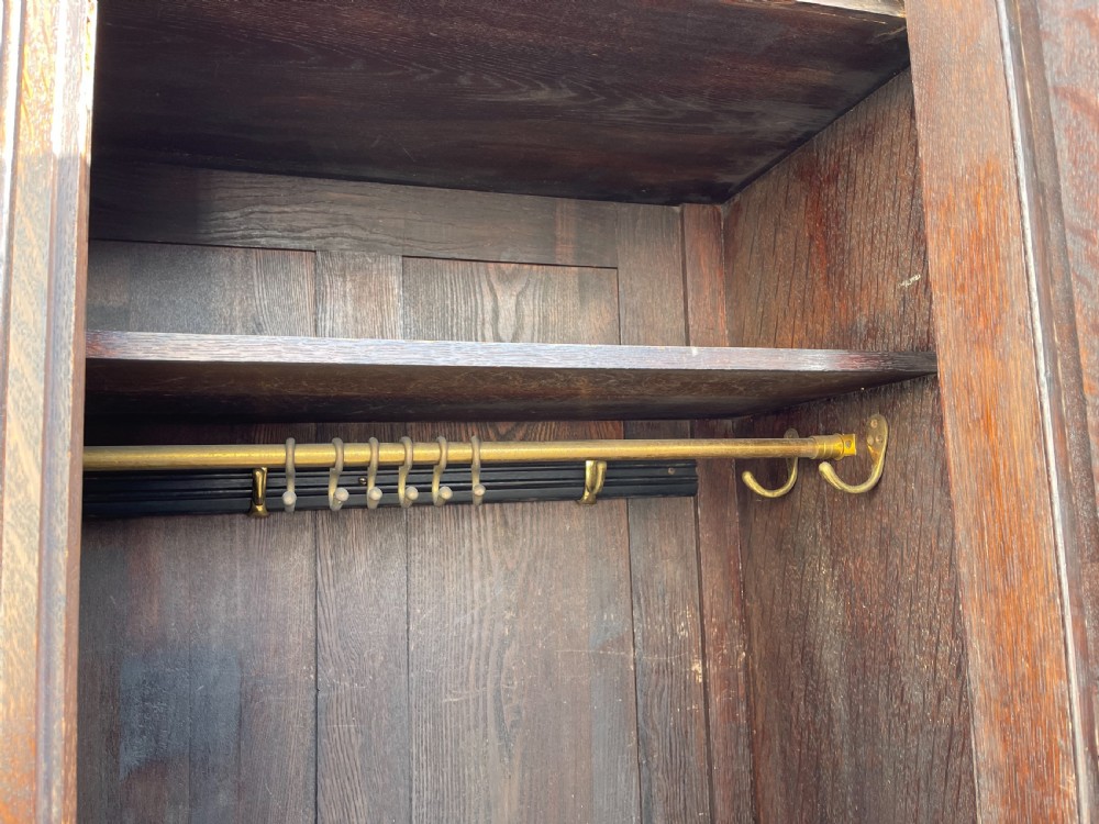 Inlaid oak hall wardrobe  View X