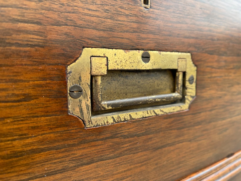 Nineteenth century Anglo Indian Teak campaign chest View II