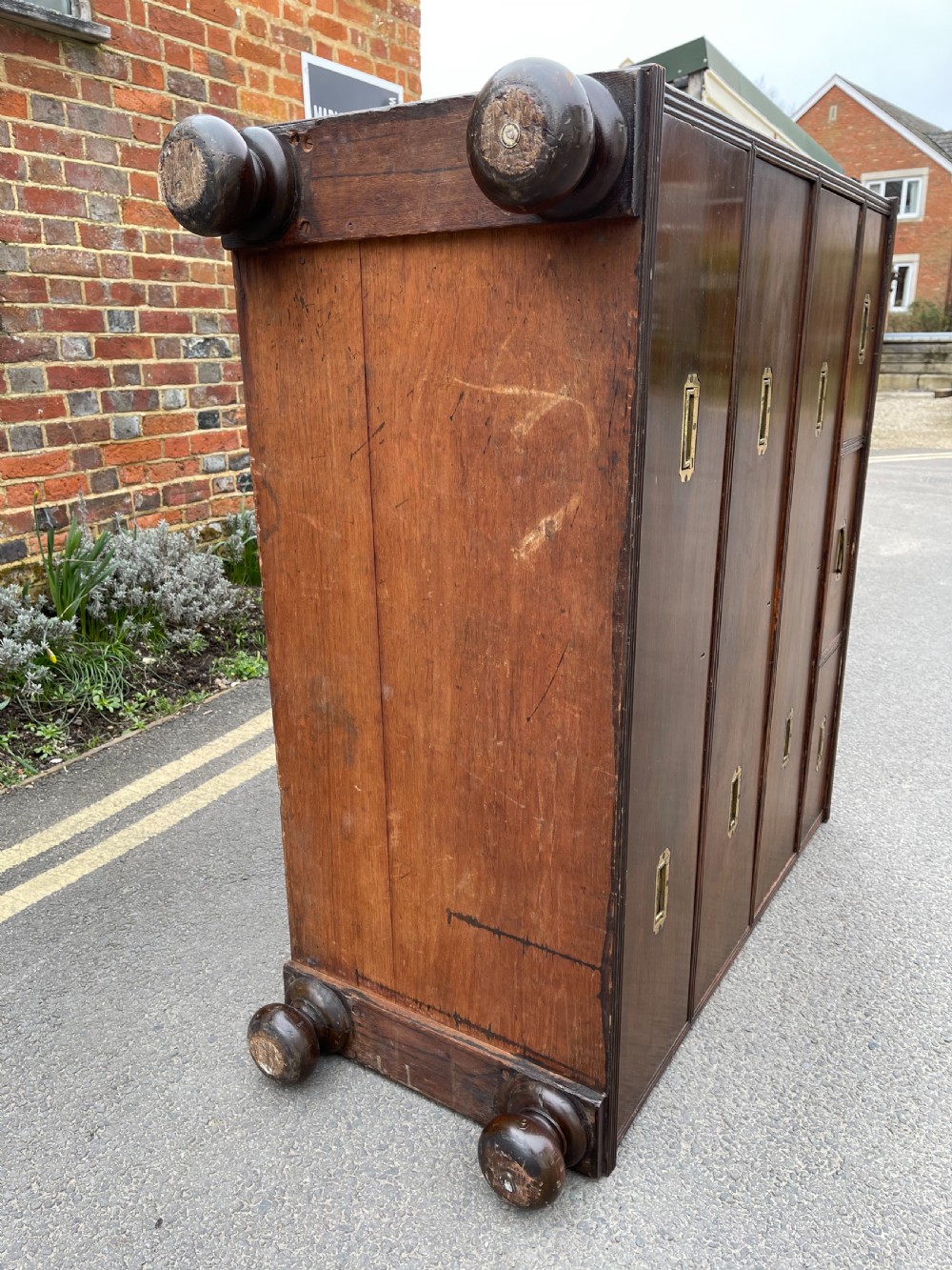 Nineteenth century Anglo Indian Teak campaign chest View VIII