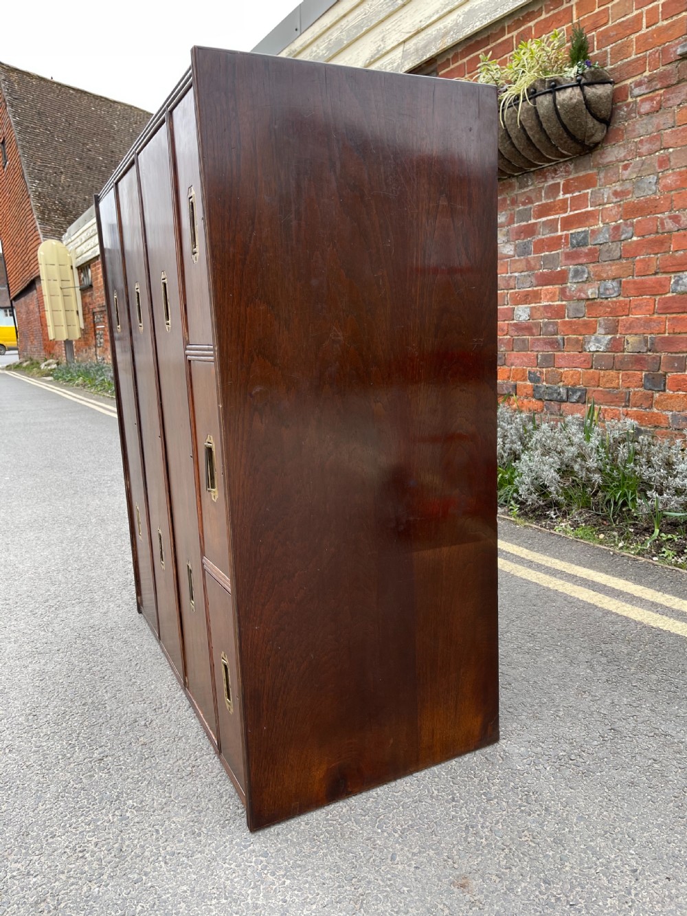 Nineteenth century Anglo Indian Teak campaign chest View IX