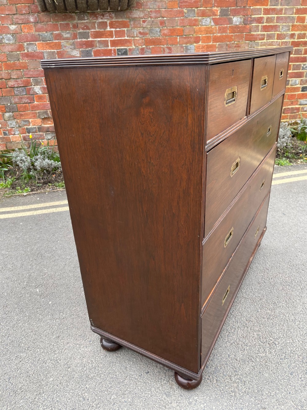 Nineteenth century Anglo Indian Teak campaign chest View XI
