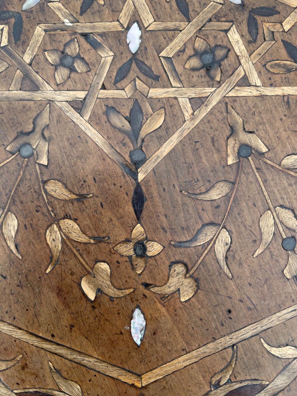 Middle Eastern inlaid folding table.  View VIII