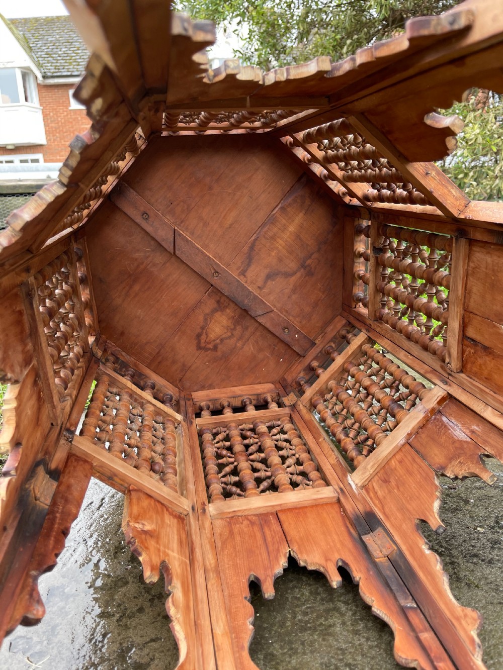 Middle Eastern inlaid folding table.  View IX