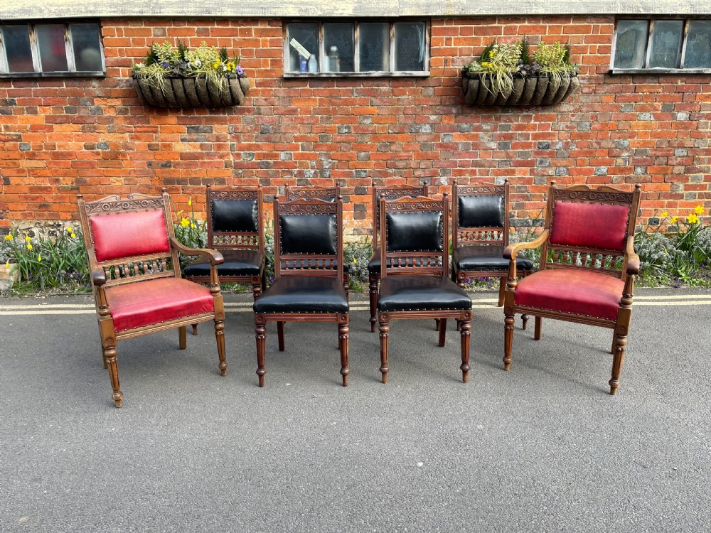 Set of eight Victorian chairs 