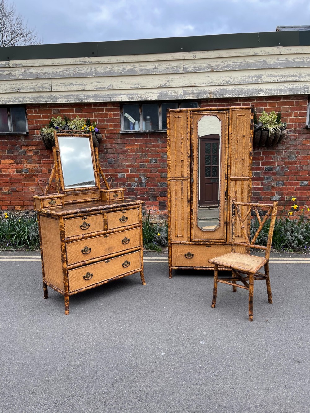 Victorian bamboo bedroom pair