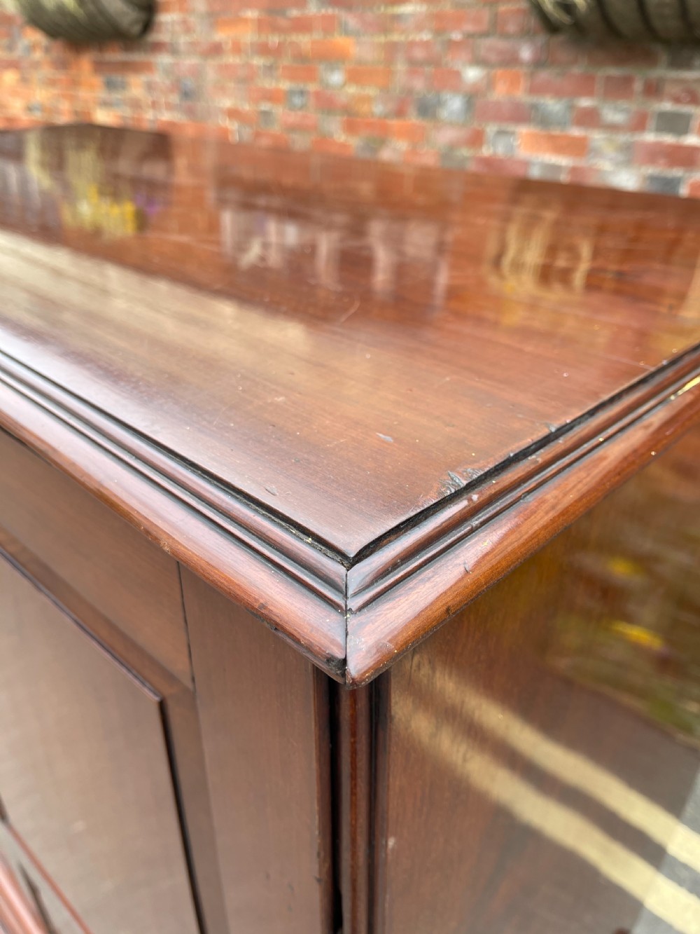 Eighteenth century Mahogany dwarf press cupboard  View II