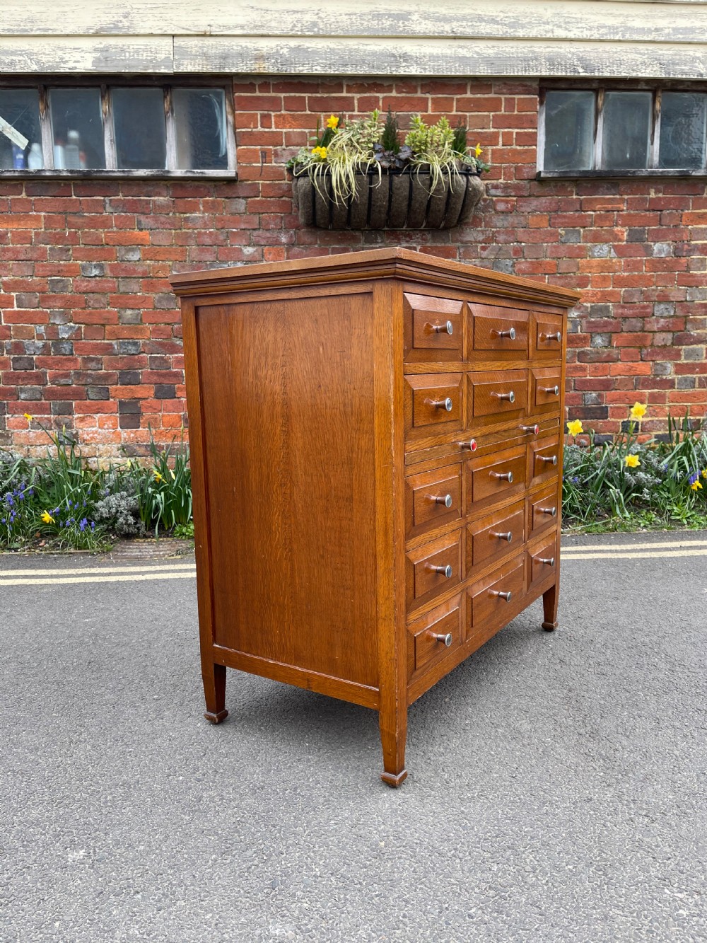 A fifteen drawer oak chest  View III