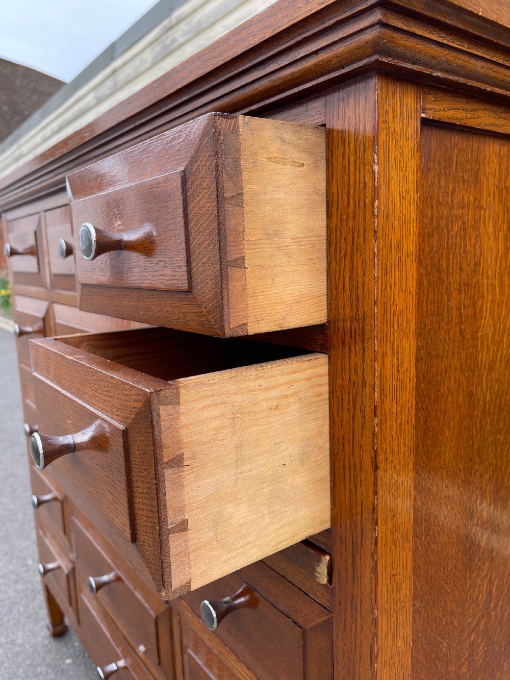 A fifteen drawer oak chest  View VII