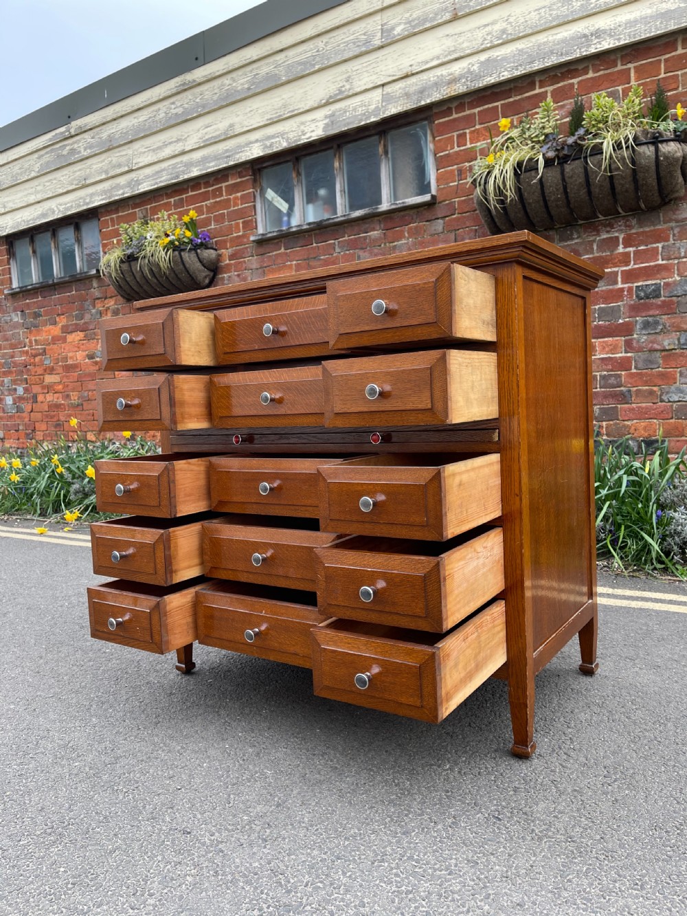A fifteen drawer oak chest  View VIII