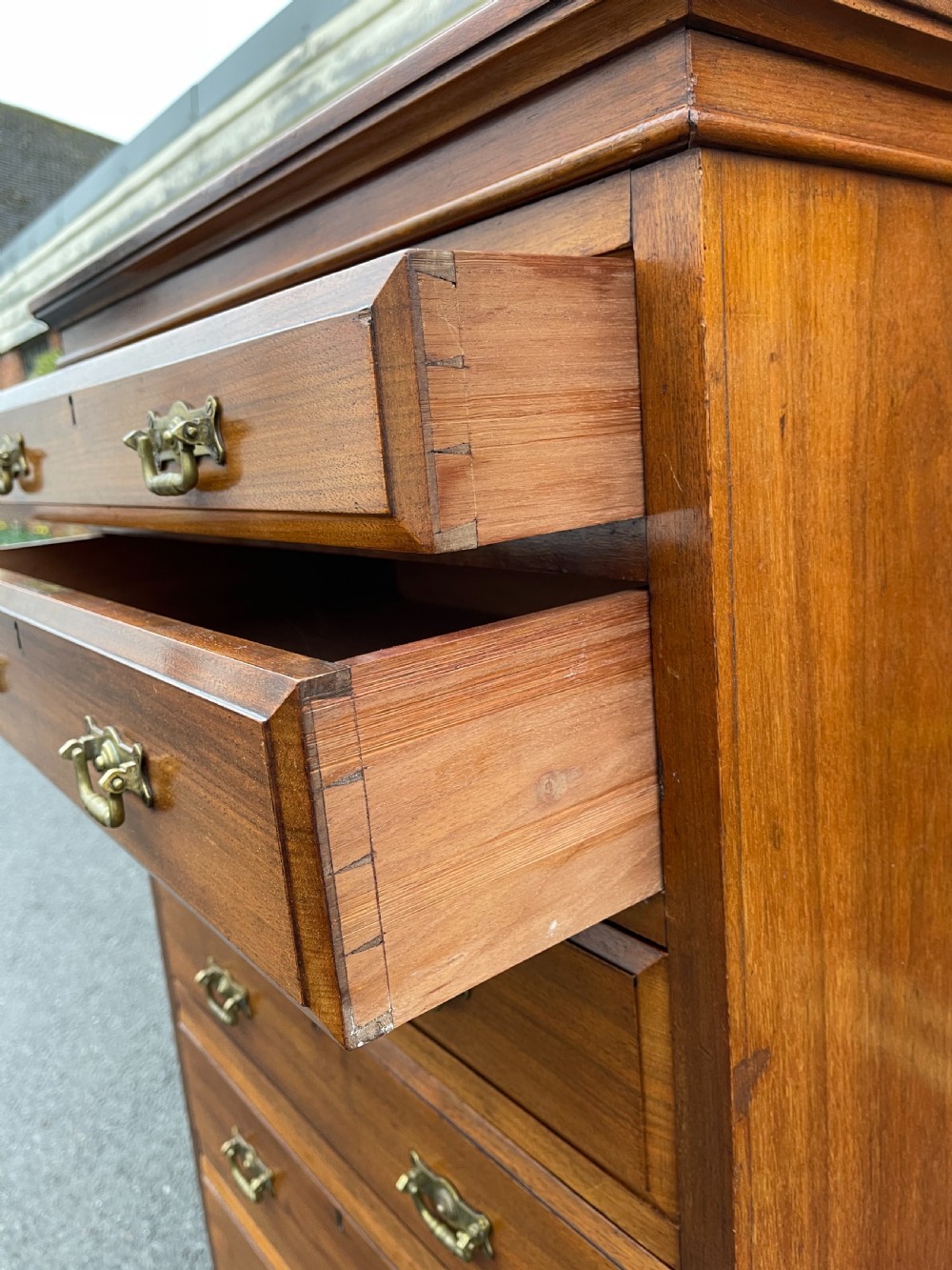 Victorian walnut Wellington chest View VI