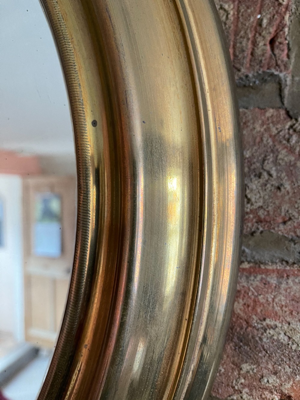 Victorian brass framed mirror  View II
