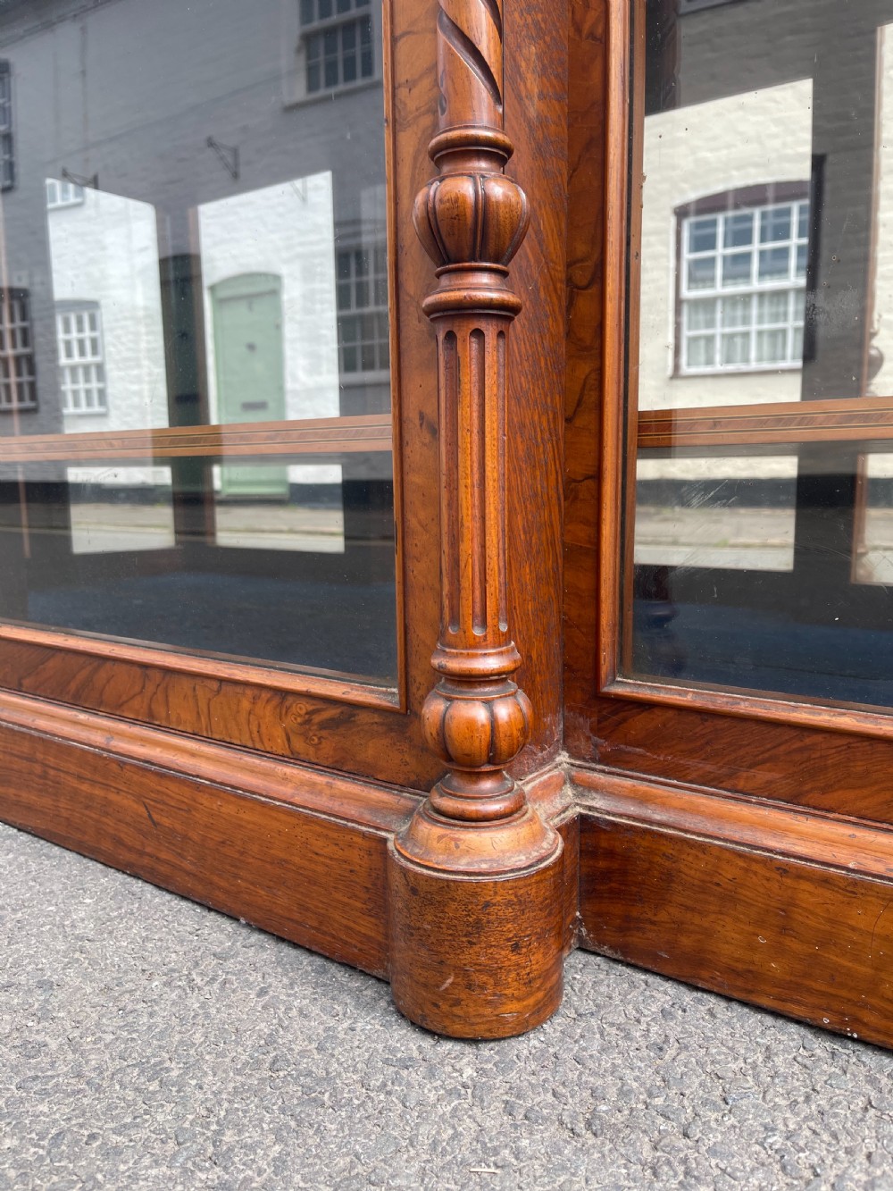 Early Victorian inlaid Walnut side cabinet  View VI