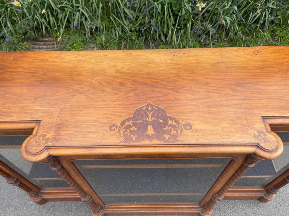 Early Victorian inlaid Walnut side cabinet  View VII