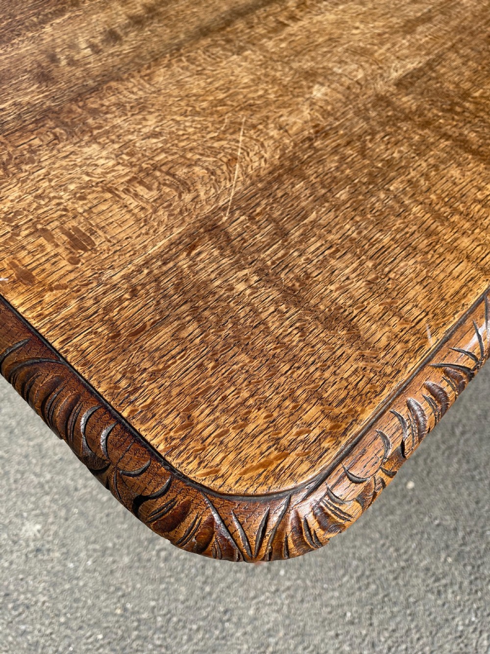 Victorian oak extending dining table  View II