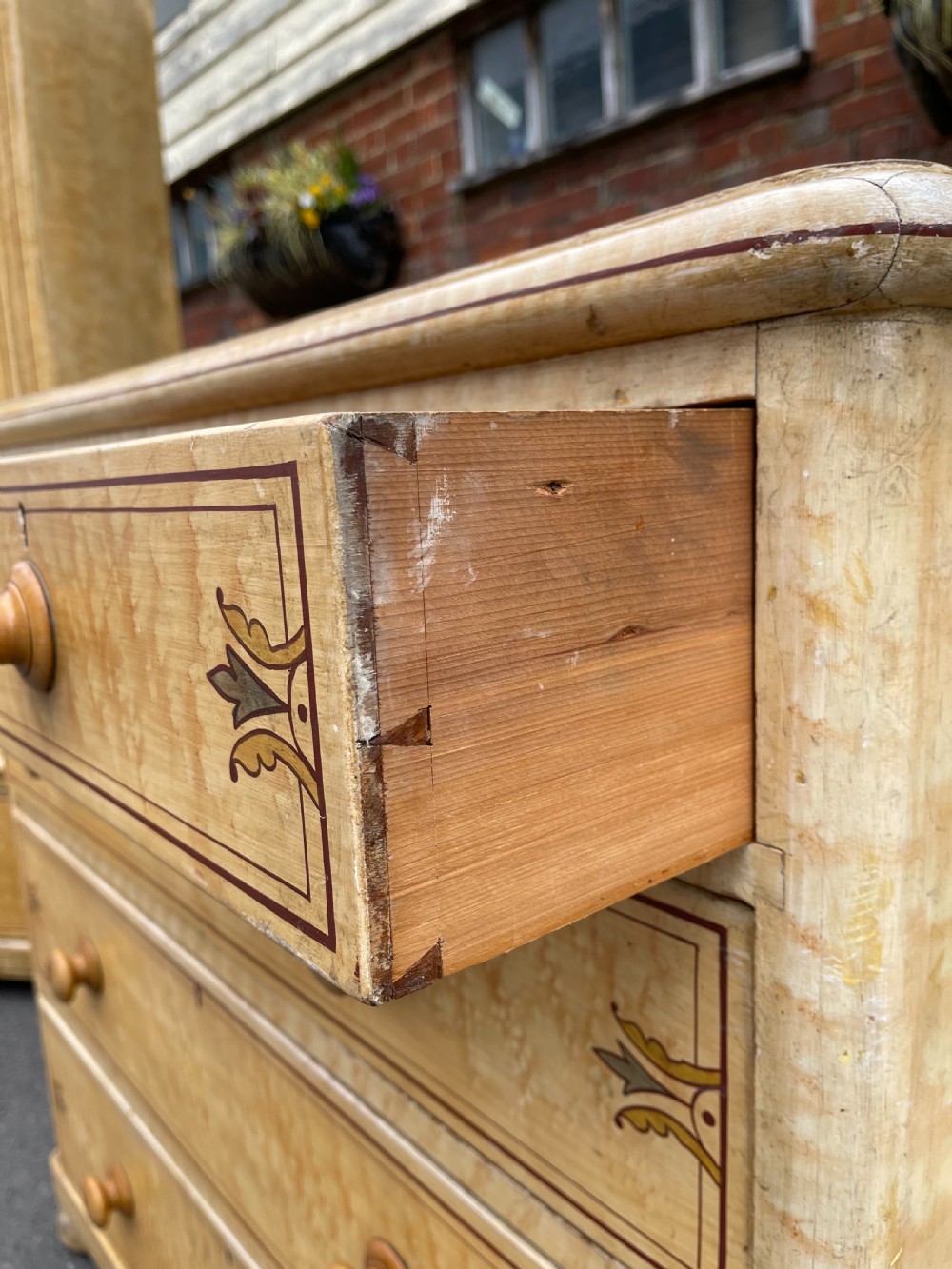 Victorian painted pine bedroom pair View VII