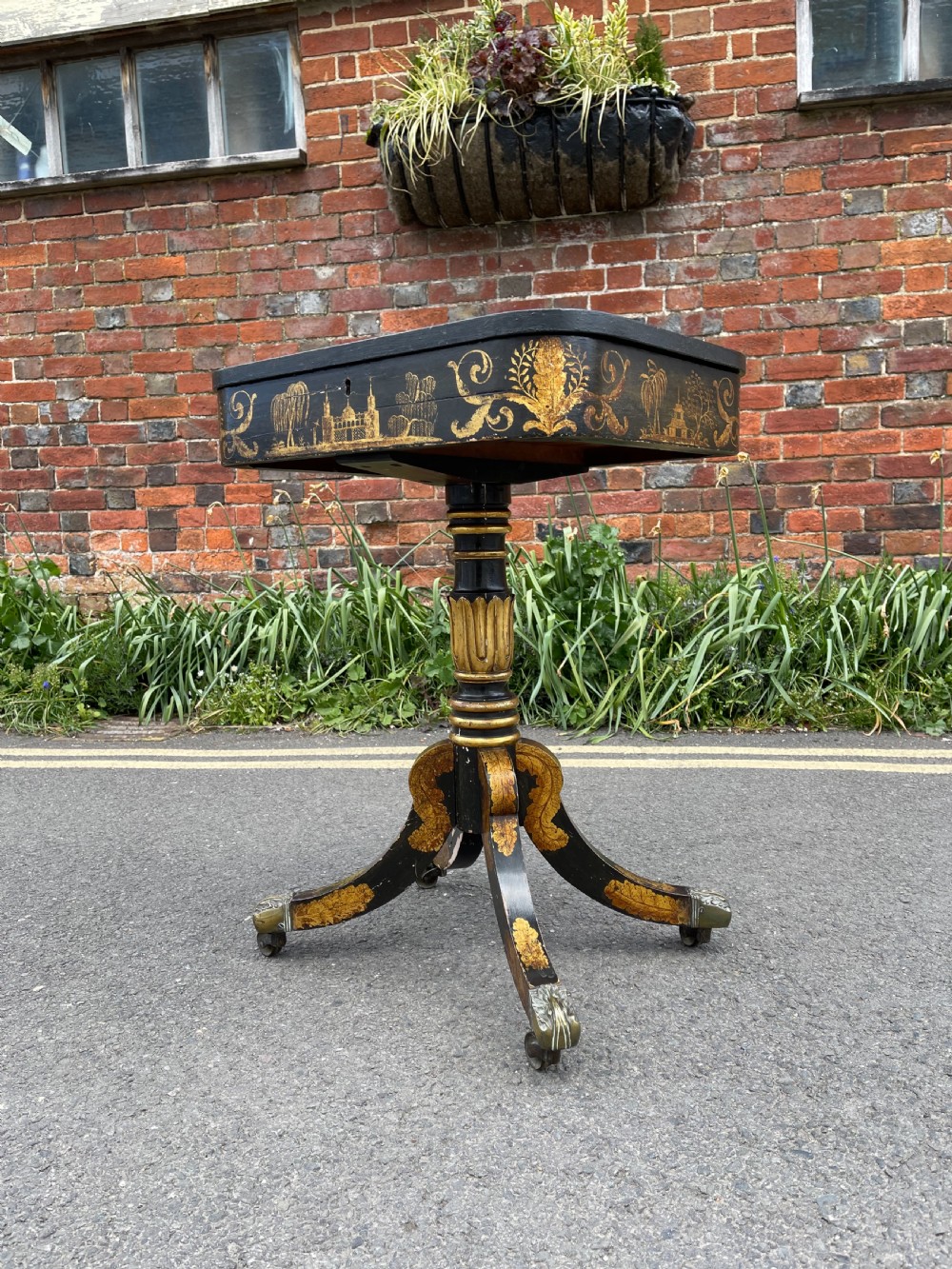 Regency chinoiserie work table 