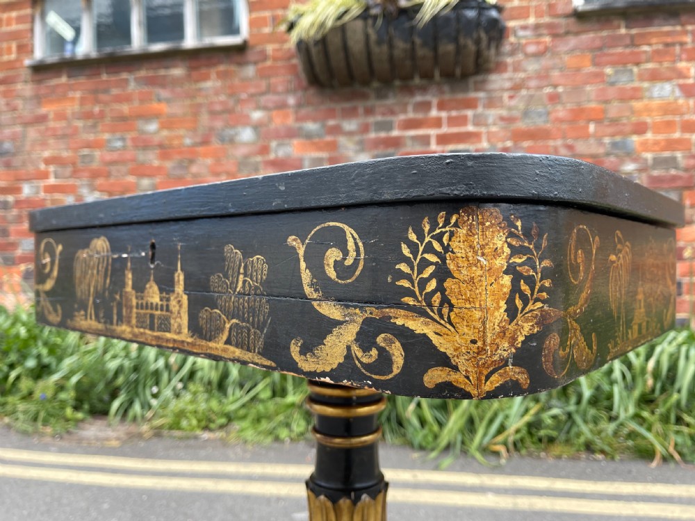 Regency chinoiserie work table  View II