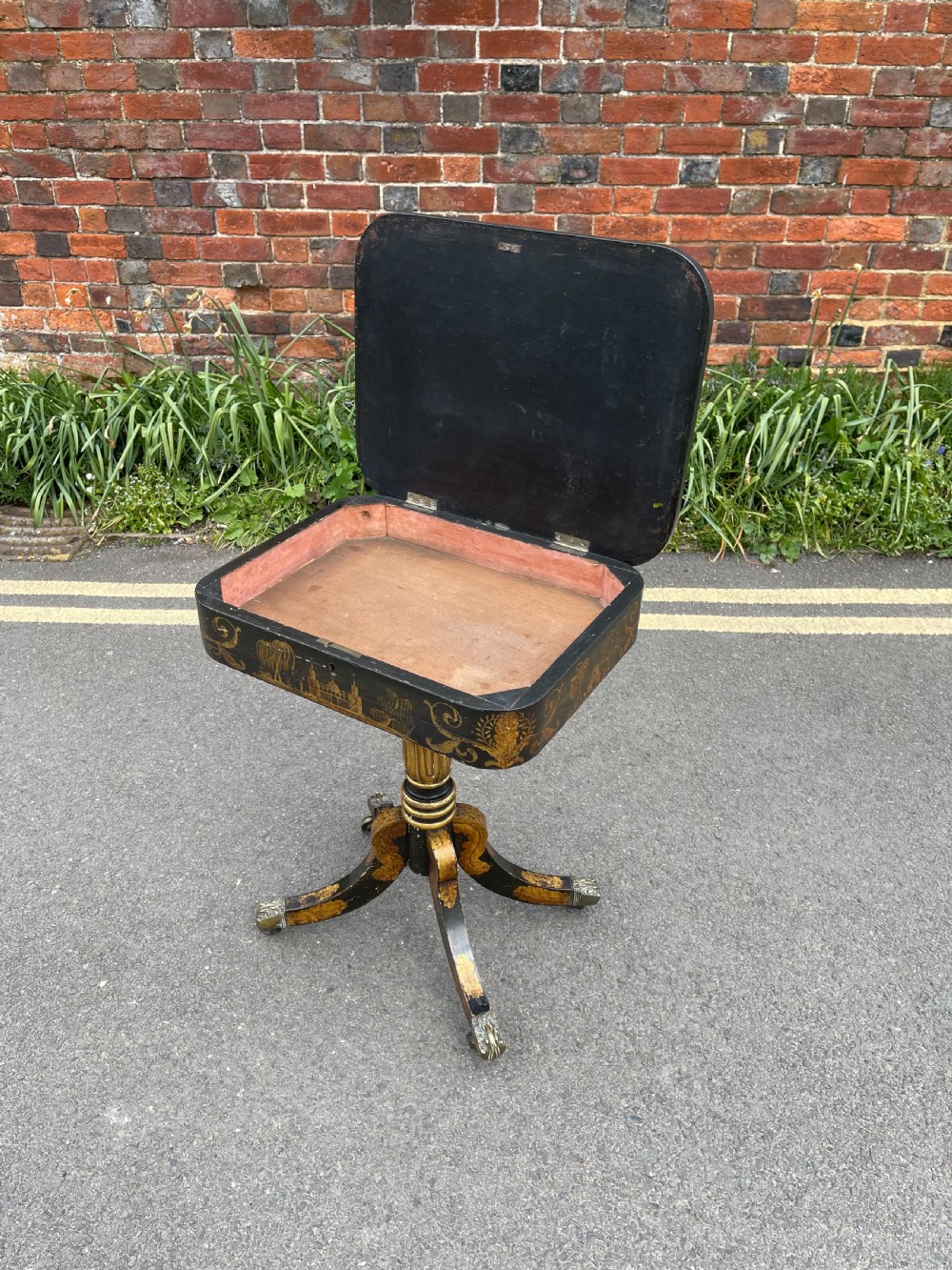 Regency chinoiserie work table  View IV