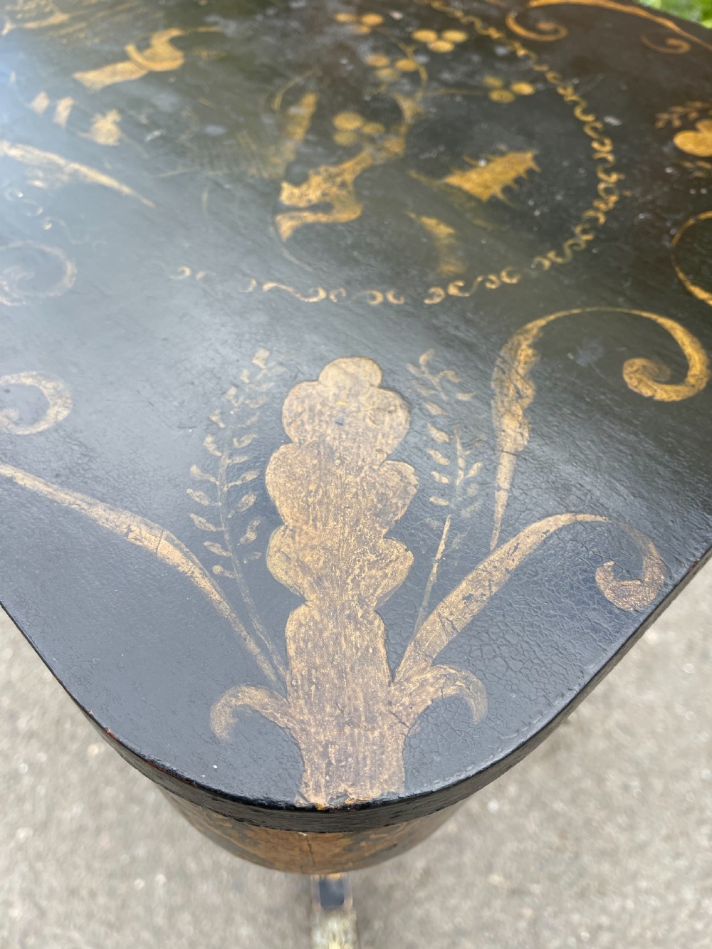 Regency chinoiserie work table  View X