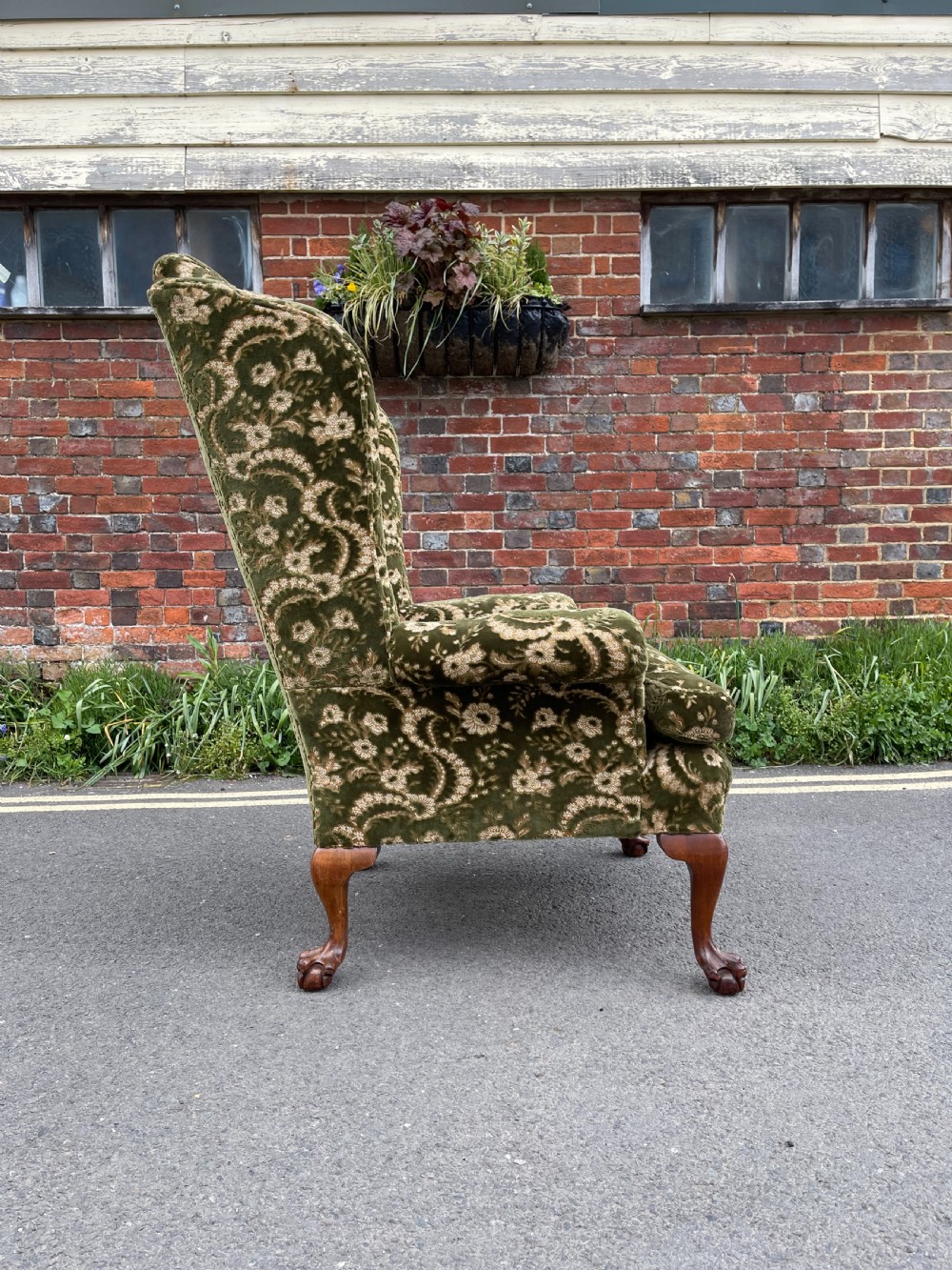 Walnut wing armchair  View II