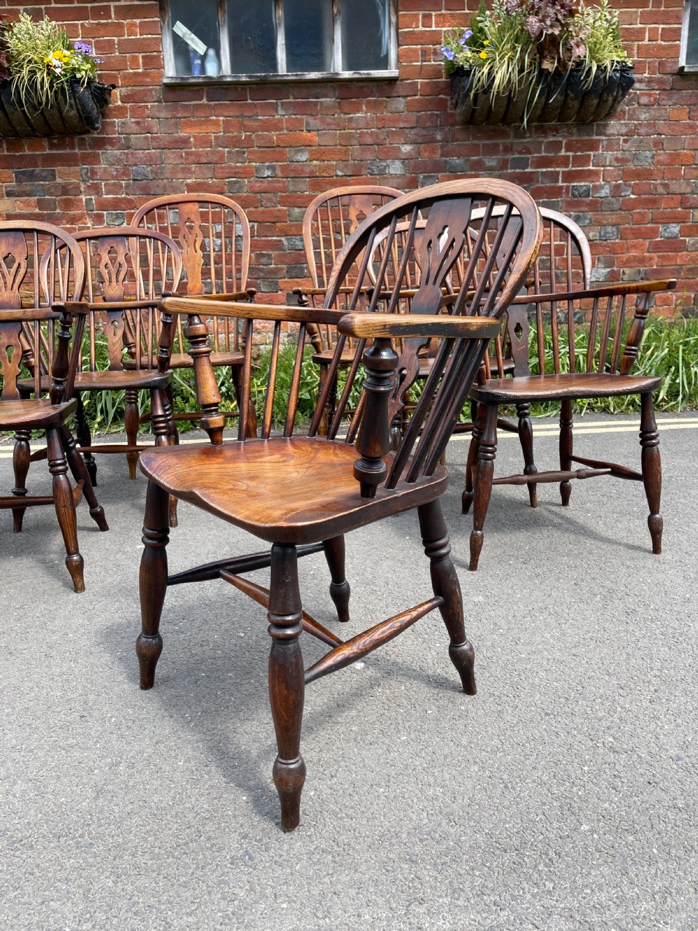 Assembled set of eight Windsor armchairs  View IV