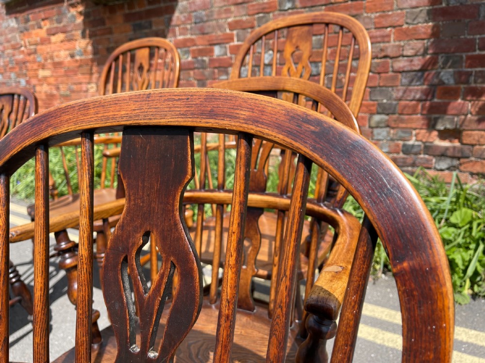 Assembled set of eight Windsor armchairs  View VII