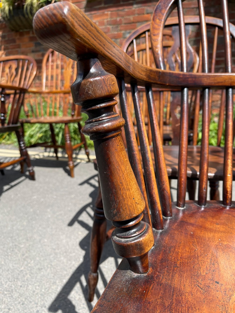 Assembled set of eight Windsor armchairs  View X
