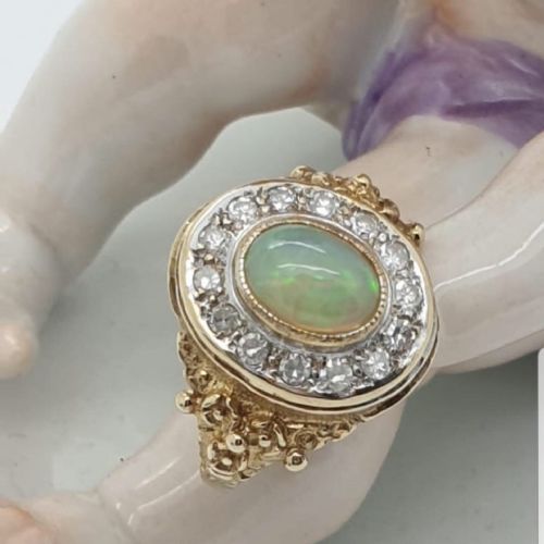 Opal and Diamond Ring
