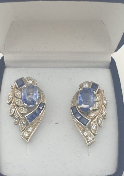 Sapphire Diamond Earrings