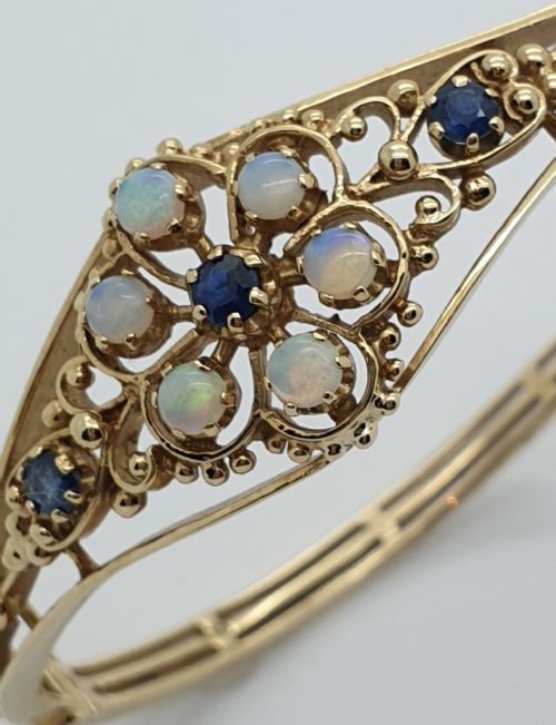 Opal and Sapphire Bangle