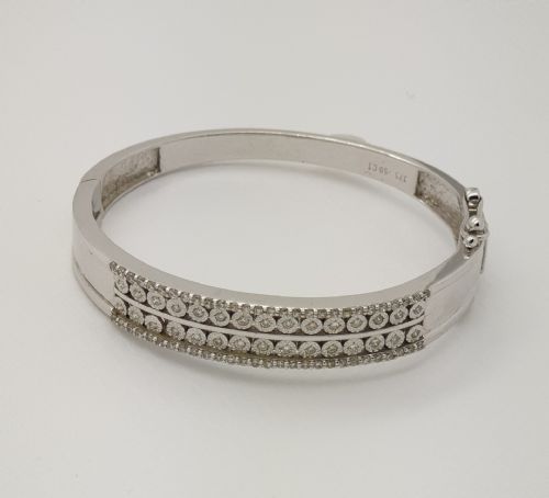 White Gold Diamond Baby Bangle