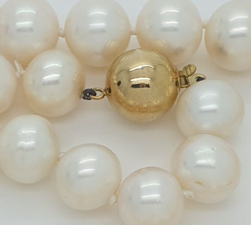 South Sea Pearls
 Necklace with Gold Ball Clasp