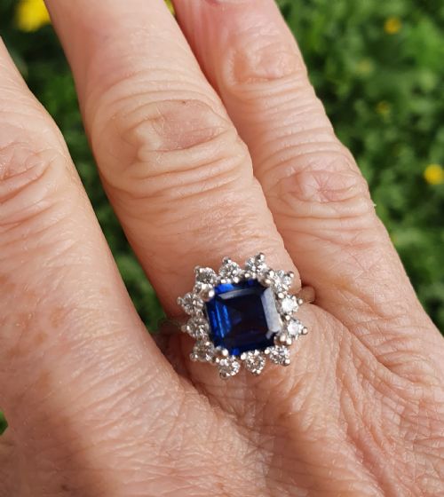 fig 1. Princess cut Sapphire Diamond Dress Ring