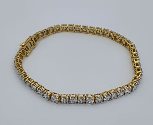 18ct Yg Diamond Tennis Bracelet
