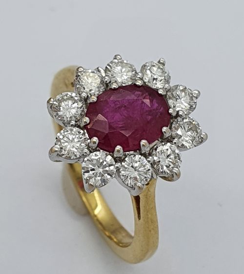 Ruby Diamond Cluster