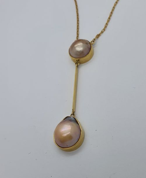 Mabe Pearl Double Drop Necklace