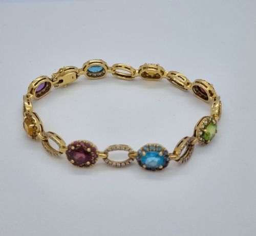 Multi Gem Diamond Bracelet