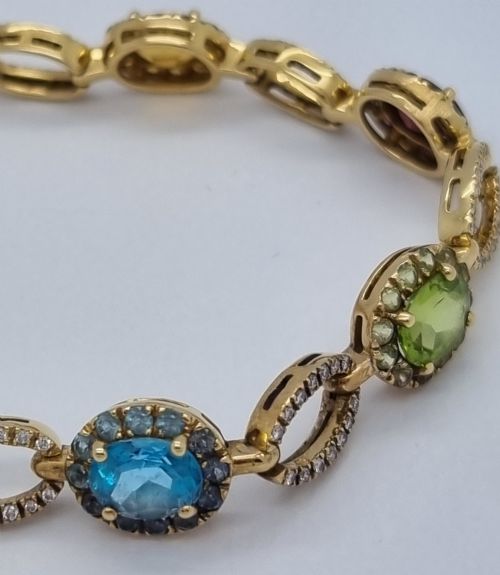 fig 1. Multi Gem Diamond Bracelet